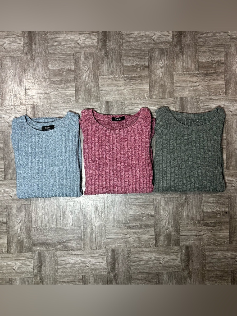 Women’s Sunbs Long Sleeve Pullover Sweatshirt Top Size Large Bundle Of 3